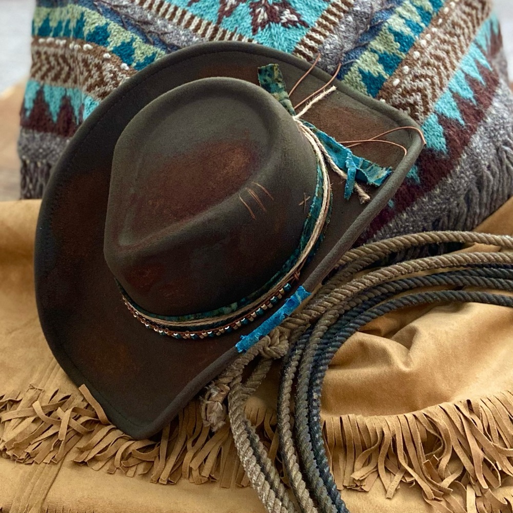 Western Cowboy Hat ⭐️NWT “The Abilene” Beaded Band Dark Olive Green(WOMENS) - Picture 9 of 13